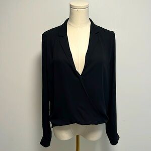 Babaton Black Draped Blouse (size s)